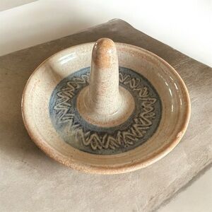 Handcrafted Pottery Ring Dish/Holder Handmade Artisan Ceramic Painted